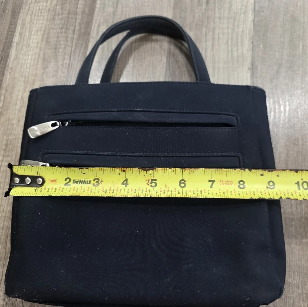 VINTAGE 2000s NINE WEST Black Nylon Satchel Bag Formal Wedding Minimalist 90s